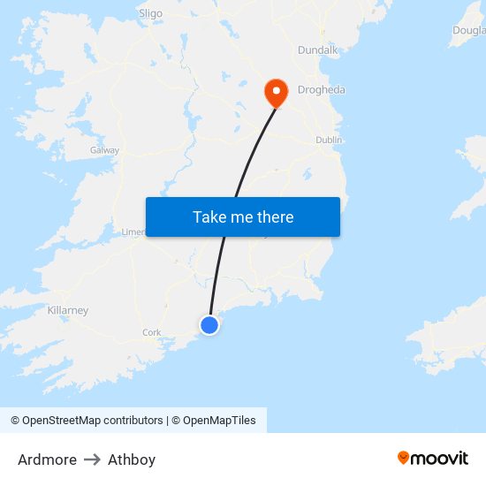 Ardmore to Athboy map