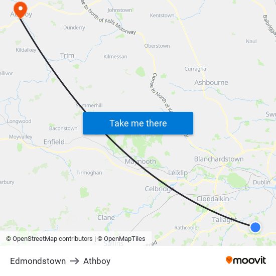 Edmondstown to Athboy map