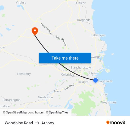 Woodbine Road to Athboy map