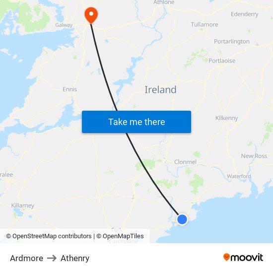 Ardmore to Athenry map