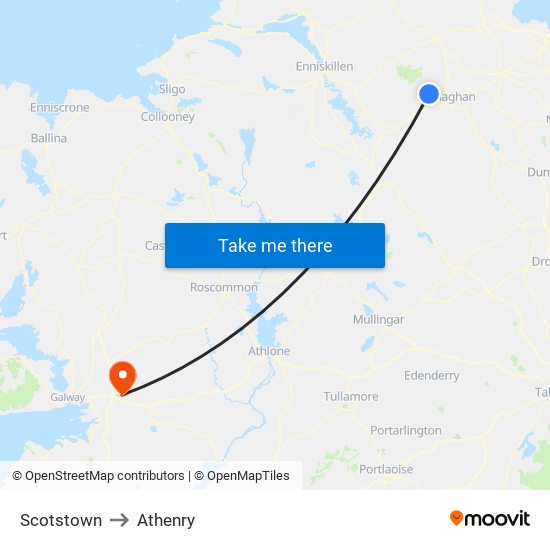 Scotstown to Athenry map