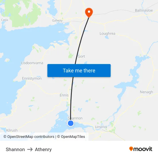 Shannon to Athenry map