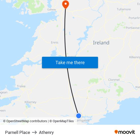 Parnell Place to Athenry map