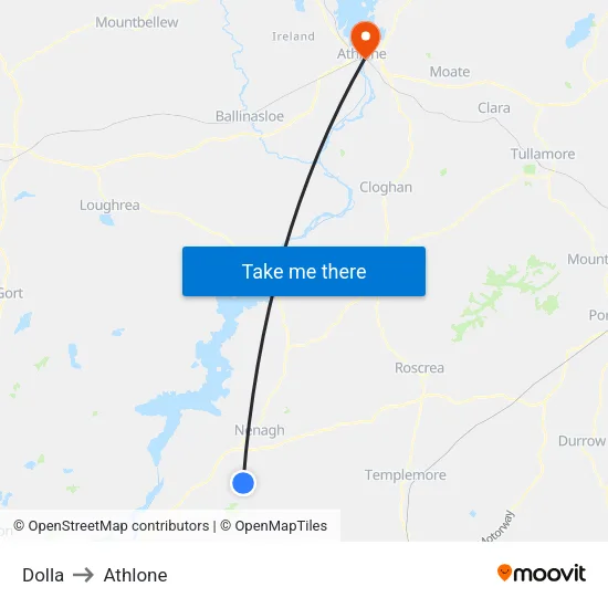 Dolla to Athlone map