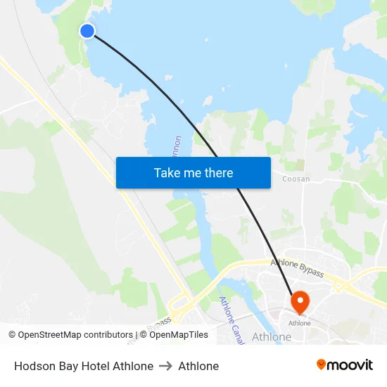 Hodson Bay Hotel Athlone to Athlone map