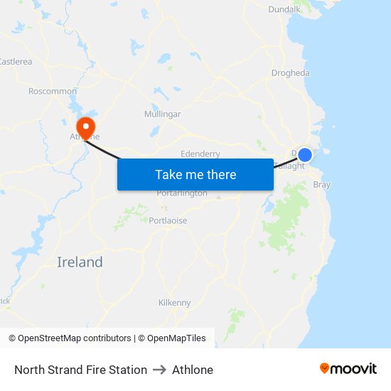 North Strand Fire Station to Athlone map