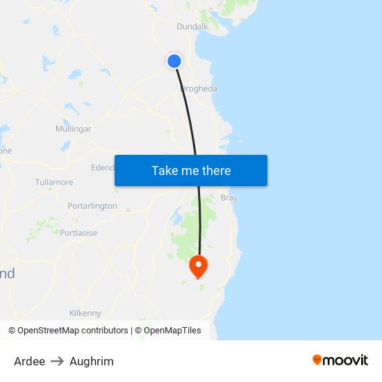 Ardee to Aughrim map