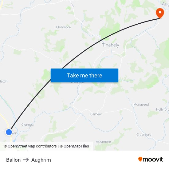 Ballon to Aughrim map