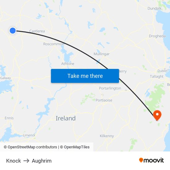 Knock to Aughrim map