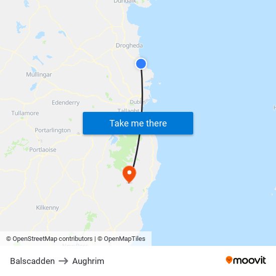 Balscadden to Aughrim map