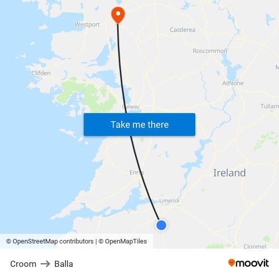 Croom to Balla map