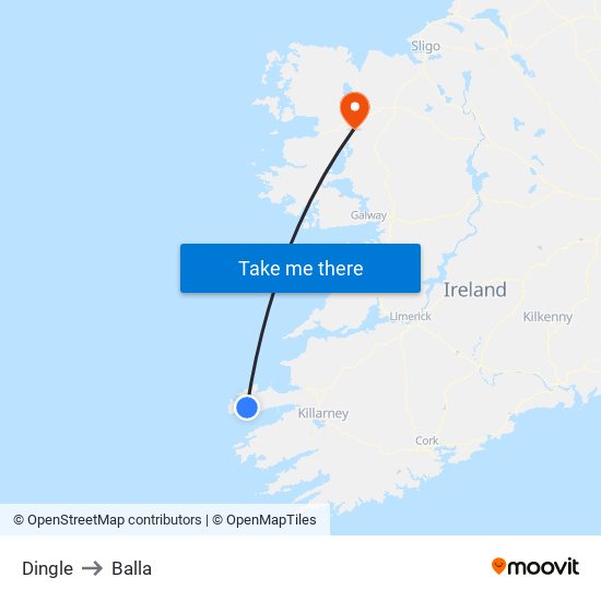 Dingle to Balla map