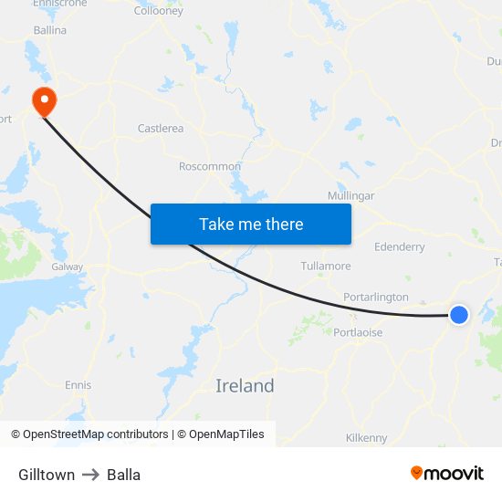 Gilltown to Balla map
