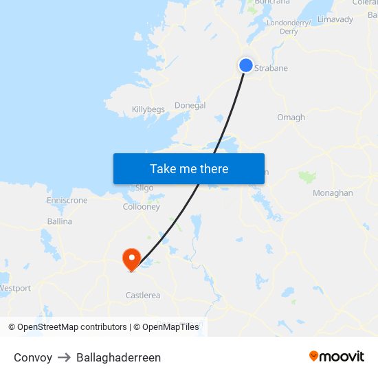 Convoy to Ballaghaderreen map