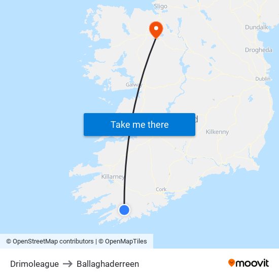 Drimoleague to Ballaghaderreen map