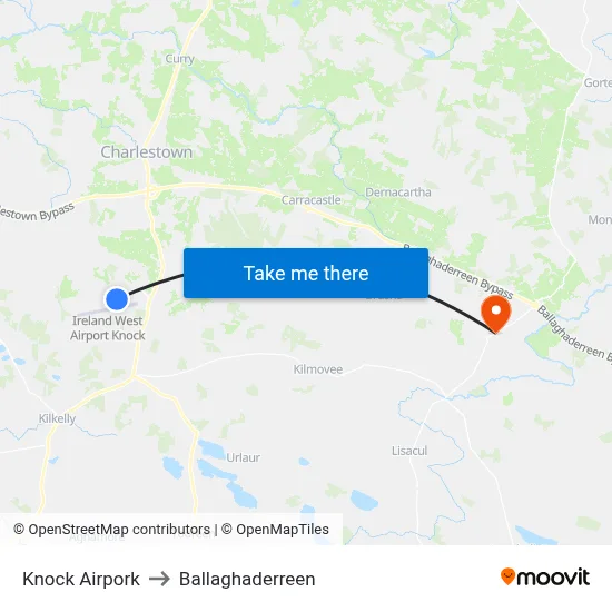 Knock Airpork to Ballaghaderreen map