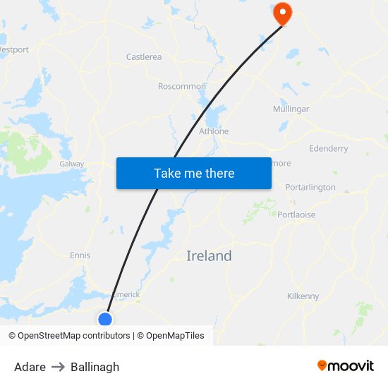 Adare to Ballinagh map