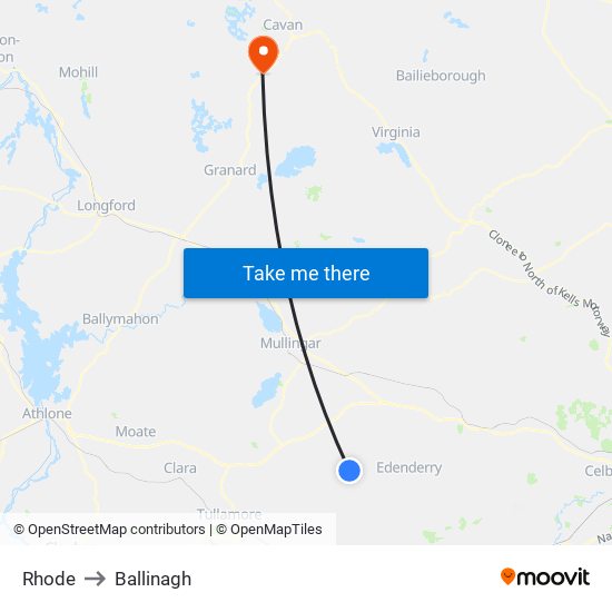 Rhode to Ballinagh map