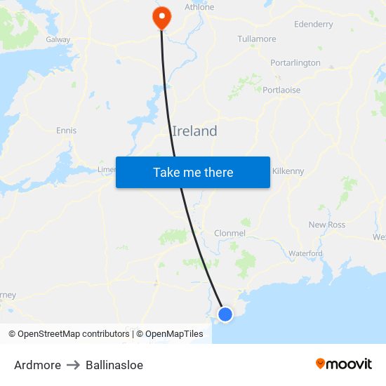 Ardmore to Ballinasloe map