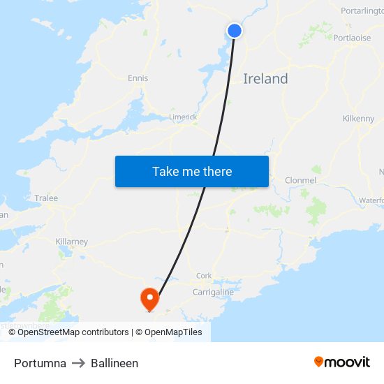 Portumna to Ballineen map