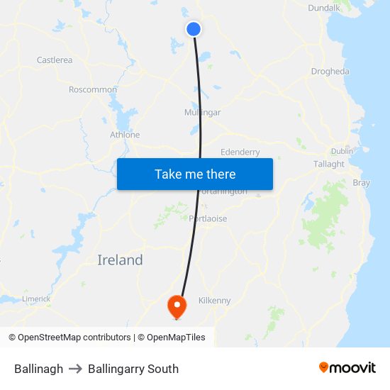 Ballinagh to Ballingarry South map