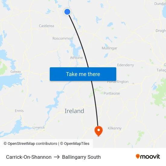 Carrick-On-Shannon to Ballingarry South map