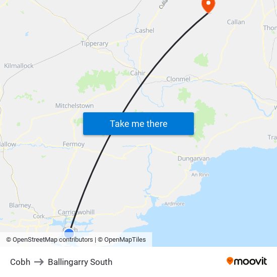 Cobh to Ballingarry South map