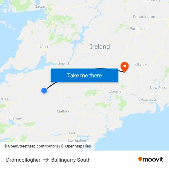 Dromcollogher to Ballingarry South map