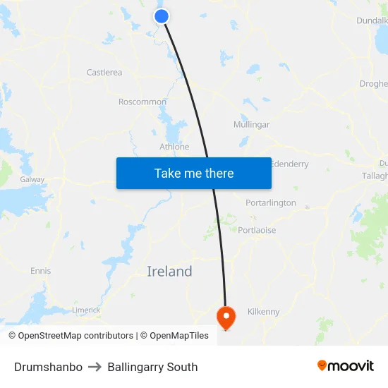 Drumshanbo to Ballingarry South map