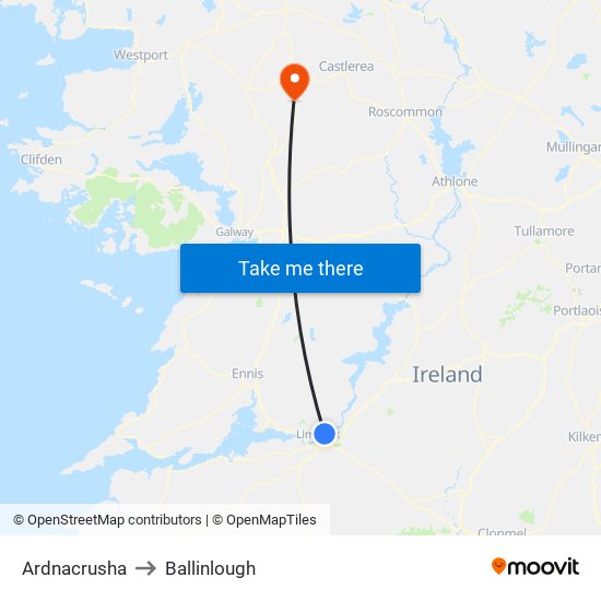 Ardnacrusha to Ballinlough map