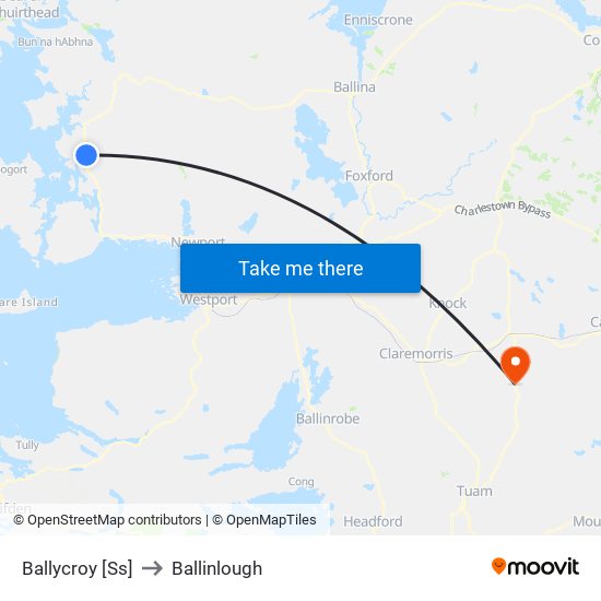 Ballycroy [Ss] to Ballinlough map