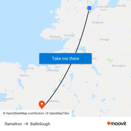 Ramelton to Ballinlough map