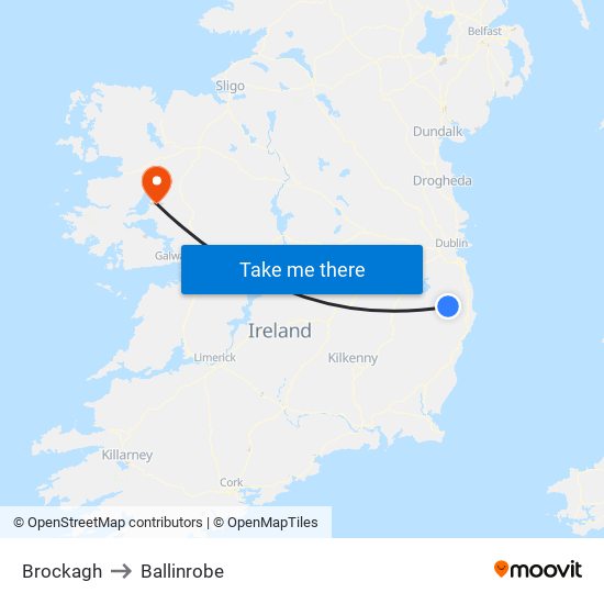 Brockagh to Ballinrobe map