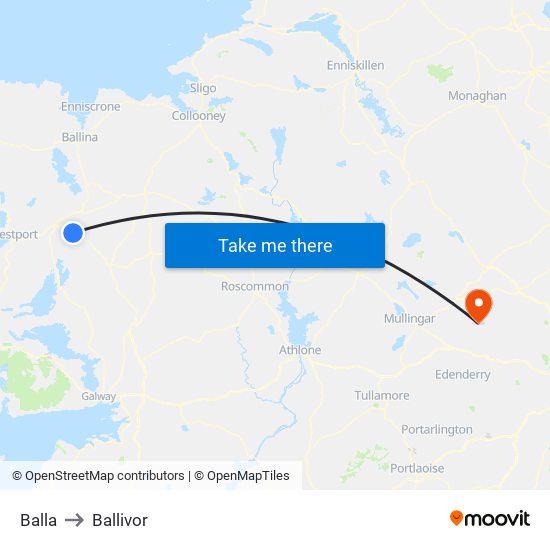 Balla to Ballivor map