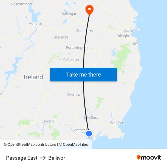 Passage East to Ballivor map