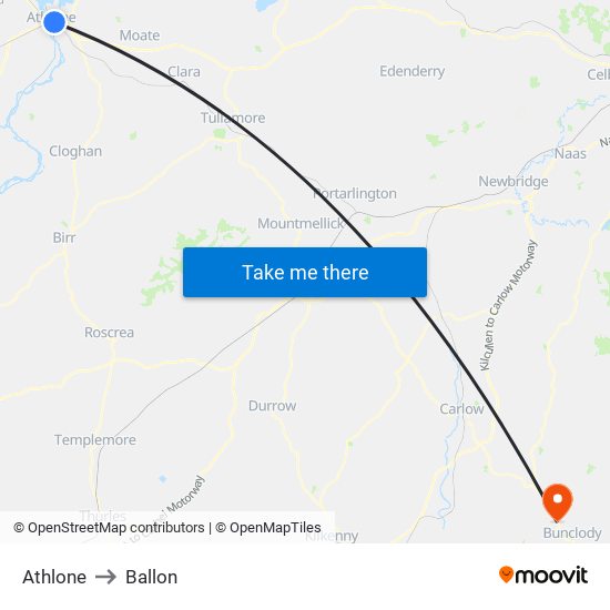 Athlone to Ballon map