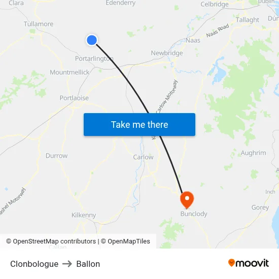 Clonbologue to Ballon map