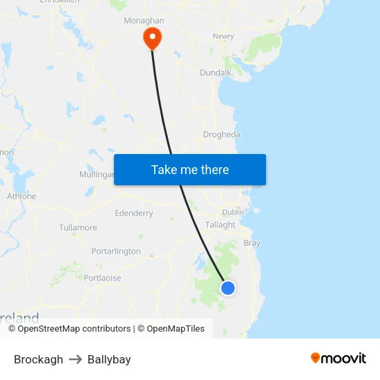 Brockagh to Ballybay map