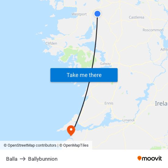 Balla to Ballybunnion map