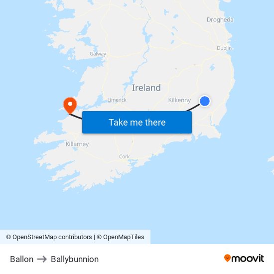 Ballon to Ballybunnion map