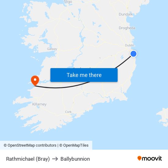 Rathmichael (Bray) to Ballybunnion map