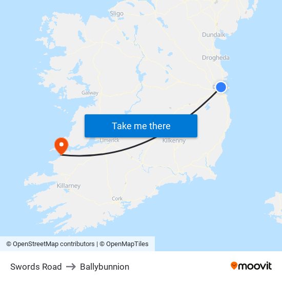 Swords Road to Ballybunnion map
