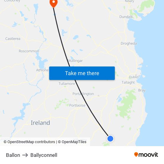 Ballon to Ballyconnell map