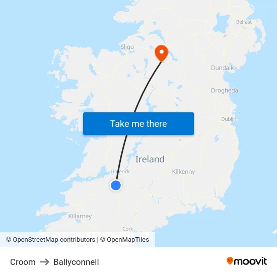 Croom to Ballyconnell map