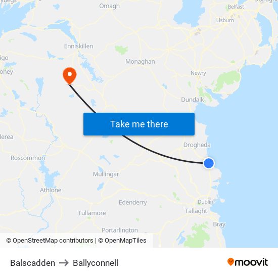 Balscadden to Ballyconnell map