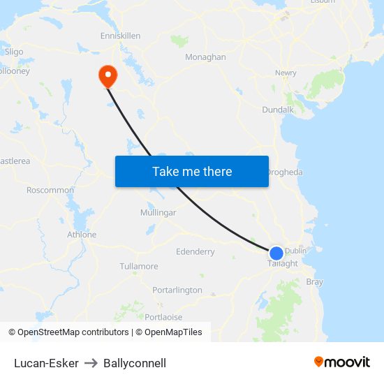 Lucan-Esker to Ballyconnell map