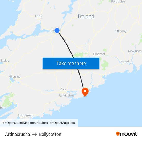 Ardnacrusha to Ballycotton map