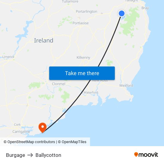 Burgage to Ballycotton map