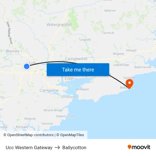 Ucc Western Gateway to Ballycotton map