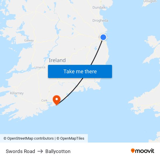 Swords Road to Ballycotton map